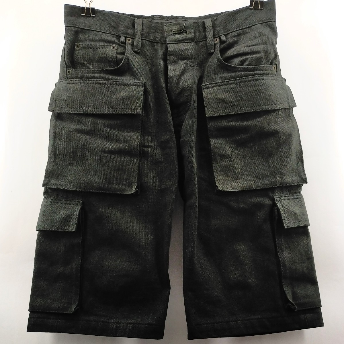 クロムハーツ(ZD77)レア！ファティーグカーゴパンツ シルバーパーツなし ジャンク扱い 正規品 純正パーツブラックデニム サイズ32