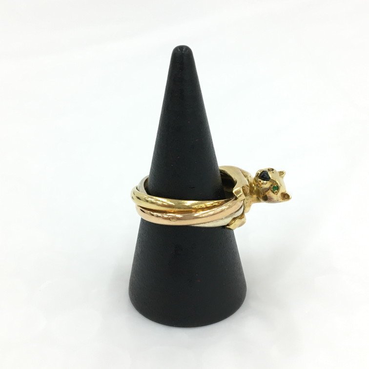 【BGAG3041】Cartier カルティエ パンテール パンサー トリニティリング 750刻印 13.0g ケース付