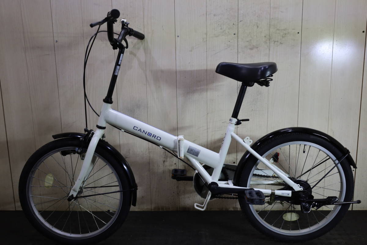 CANORO 20インチ 折りたたみ自転車 ホワイト