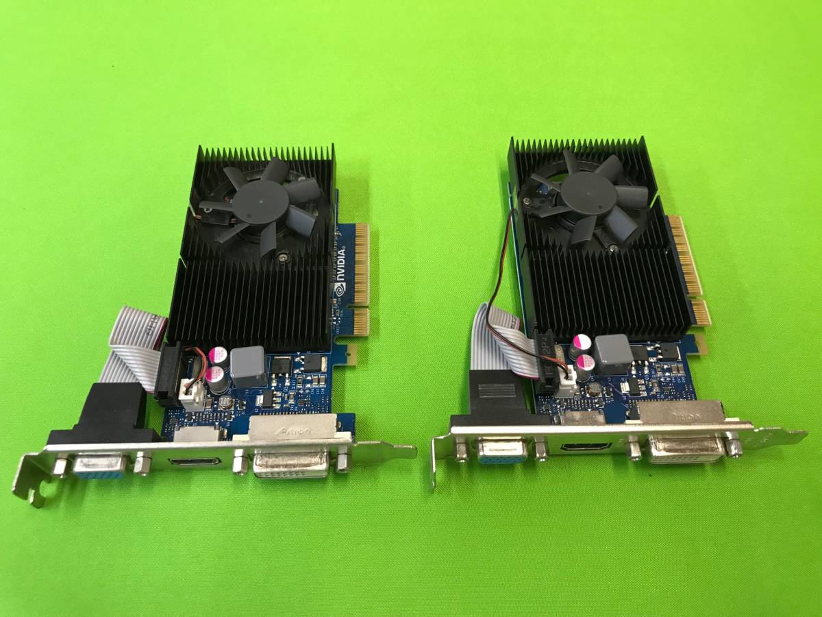 中古 ELSA GEFORCE GT 730 LP×8 1GB GD730-1GEBLS 2個セット(PCI 