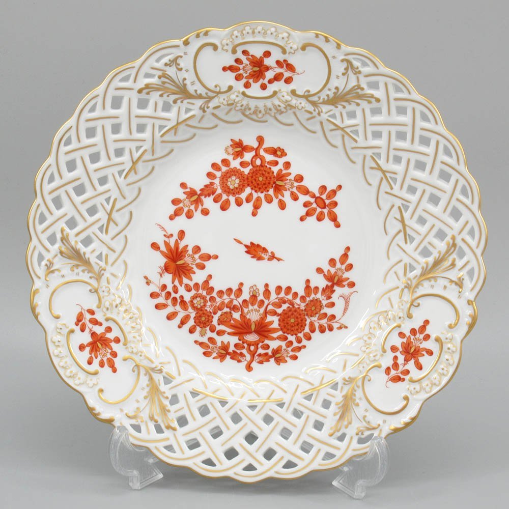 【新品未使用】マイセンインドの華 MEISSEN ケーキ皿　18センチ 新作入荷，本物保証 1円～ Meissen マイセン インドの華 インディアン