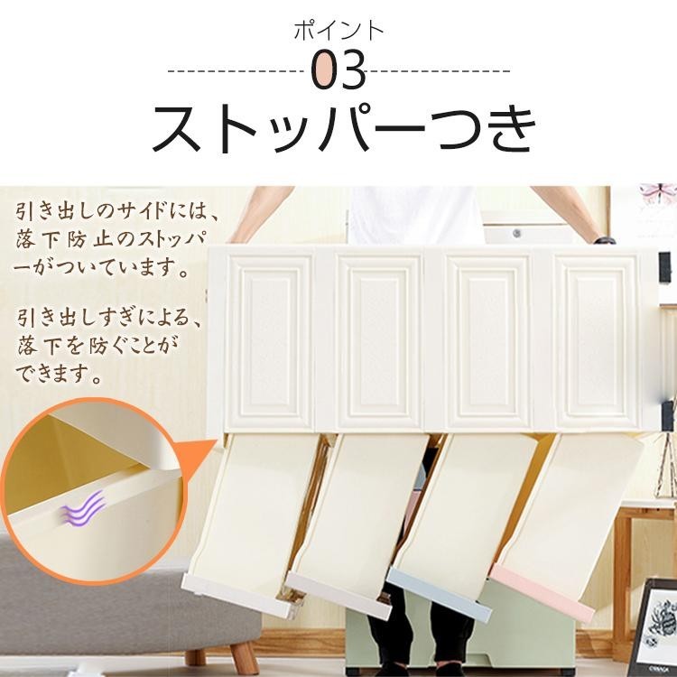収納ボックス 収納ケース 4段 引き出し タンス 鍵 衣装ケース 衣類 洋服 衣替え ランドリーチェスト 組立 子供部屋