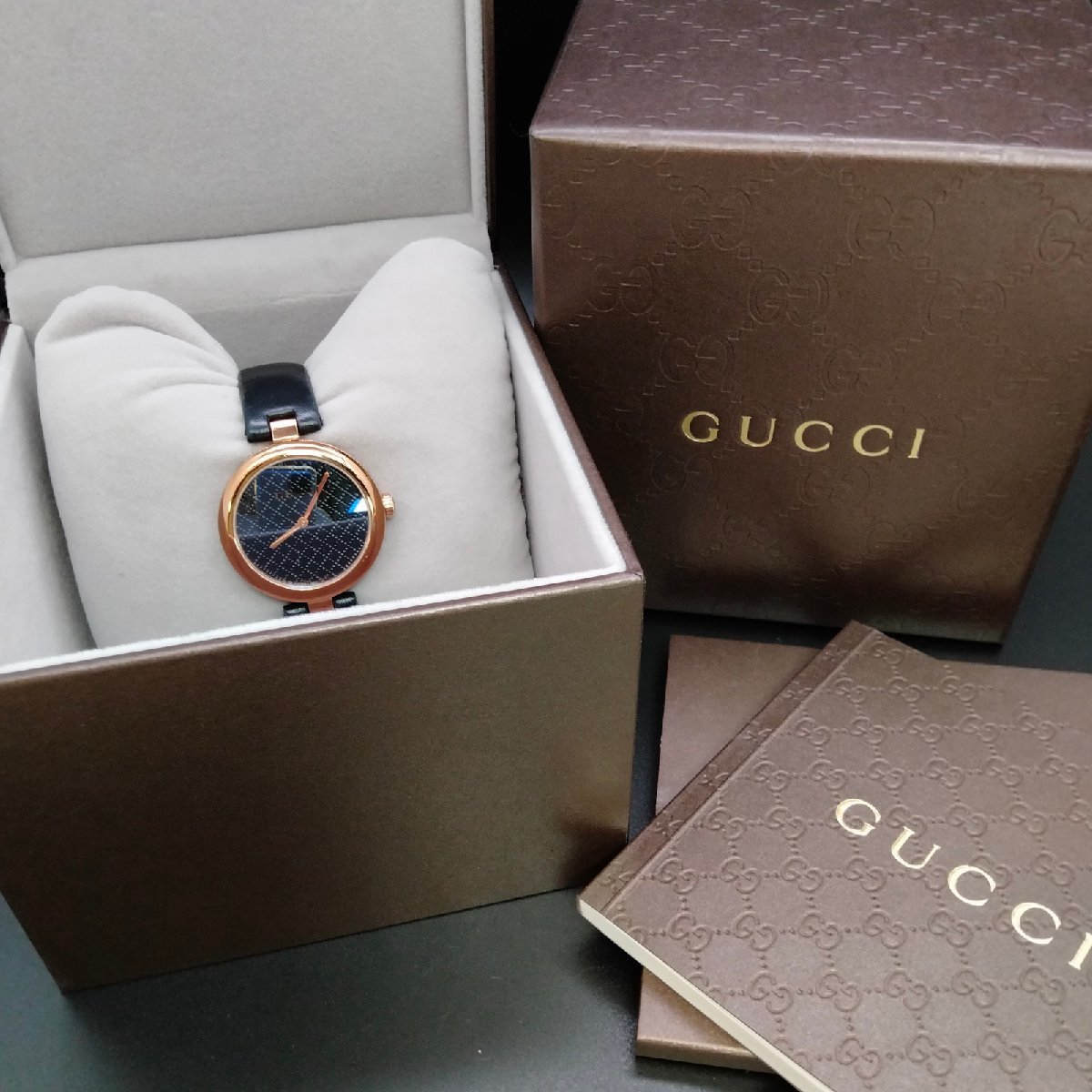 稼働GUCCI ディアマンティッシマ 腕時計 シェル文字盤 ゴールド
