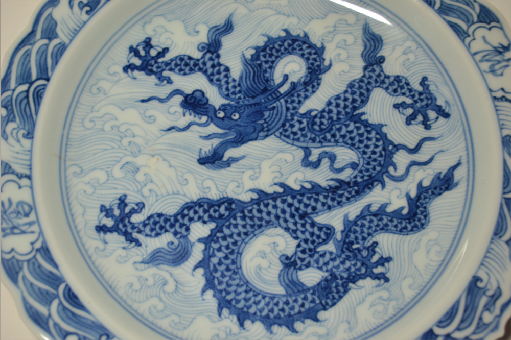 景徳陳 Yahoo!オークション -景徳鎮(染付)の中古品・新品 久3492 青花花弁紋