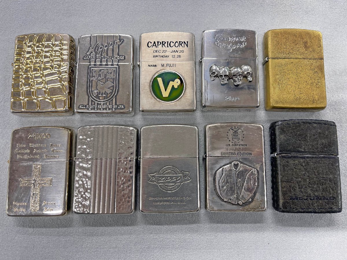 ▼中古品▼Zippoライター　10個セット　（Tribe Quest / CAPRICORN / Mr.JUNKO他） (30323070310420NM)