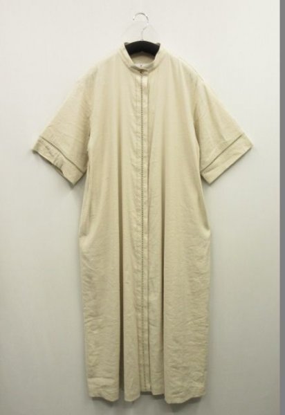 23年 レキップ ヨシエイナバ L’EQUIPE ★ 定価￥57200(税込） 洗える リネン ストレッチ 半袖 ワンピース ★ 未使用