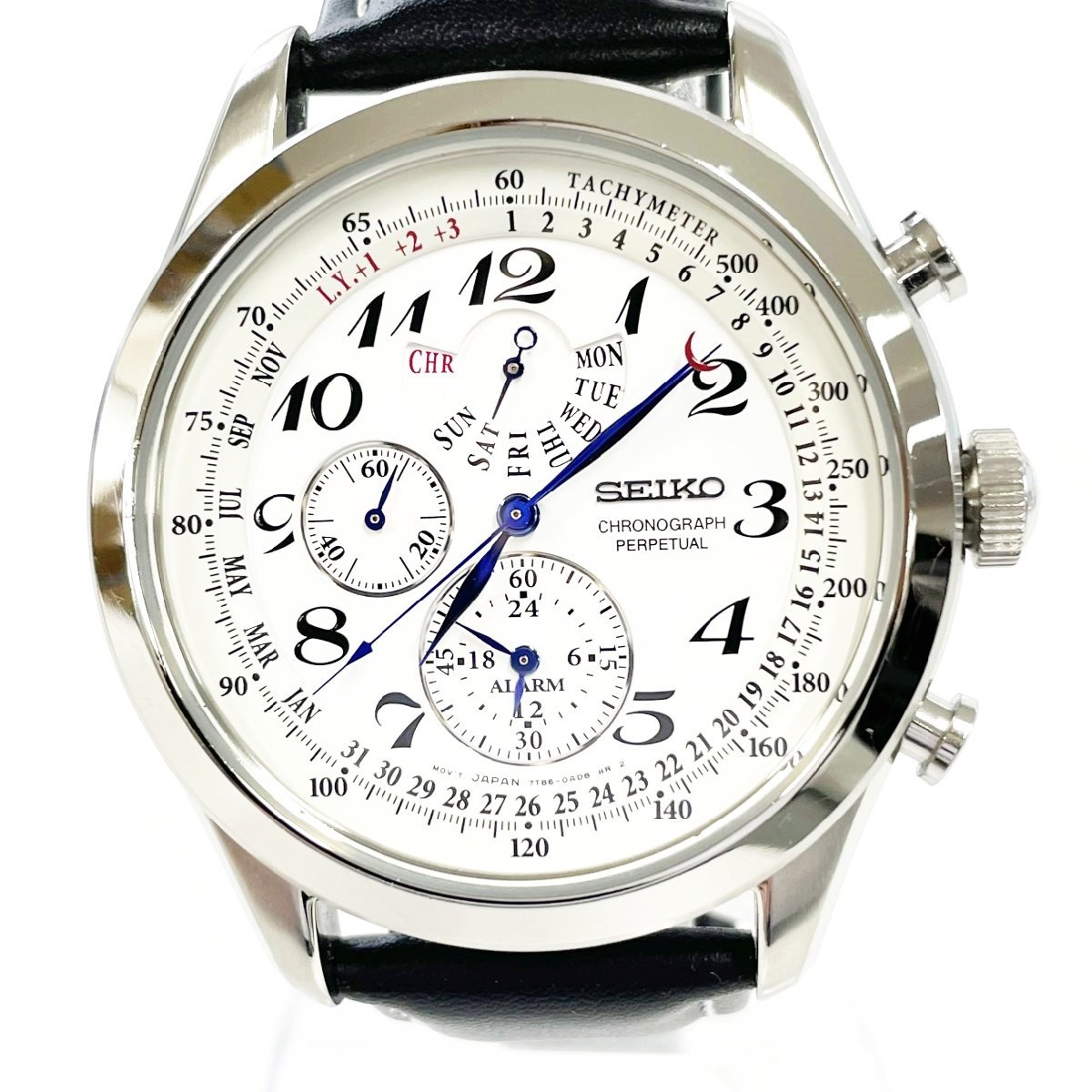 1円スタート】【箱付き】SEIKO セイコー 7T86-0AC0 クロノグラフ 