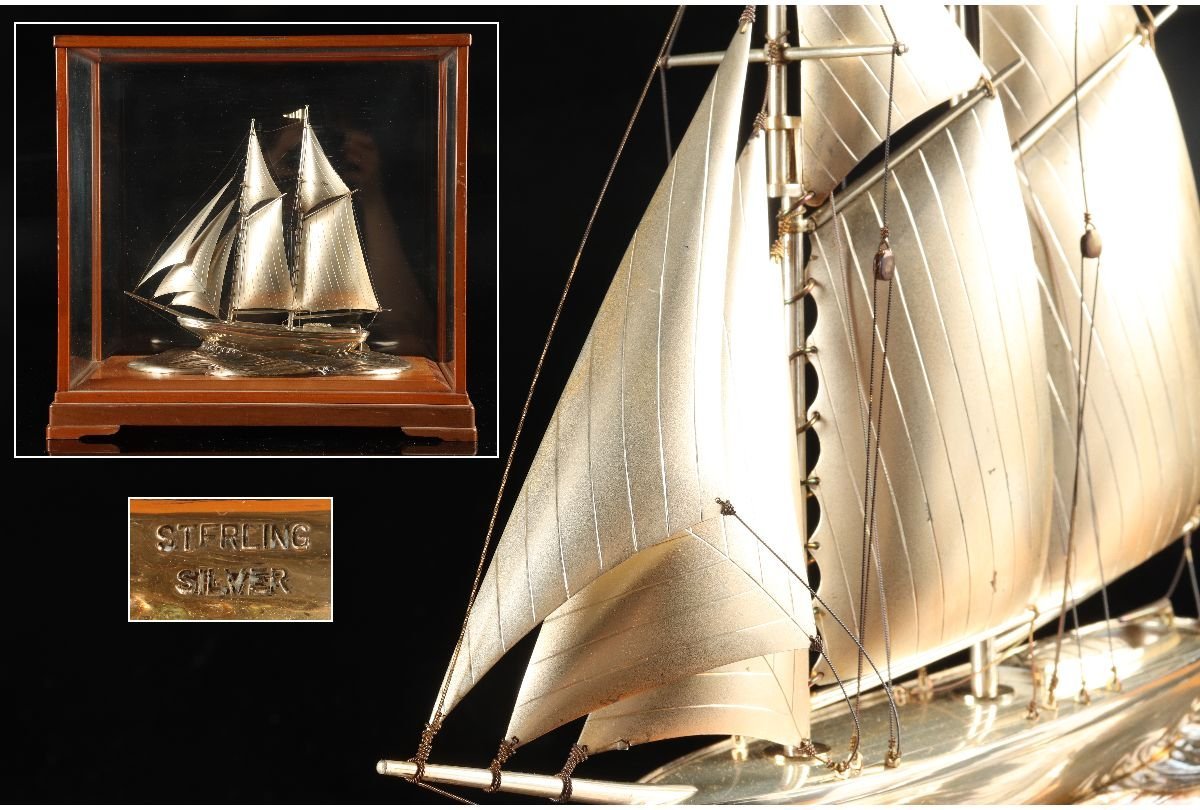 230412-6T]【現状品】≪模型/銀製≫ヨット/Yacht by TAKEHIKO/STERLING