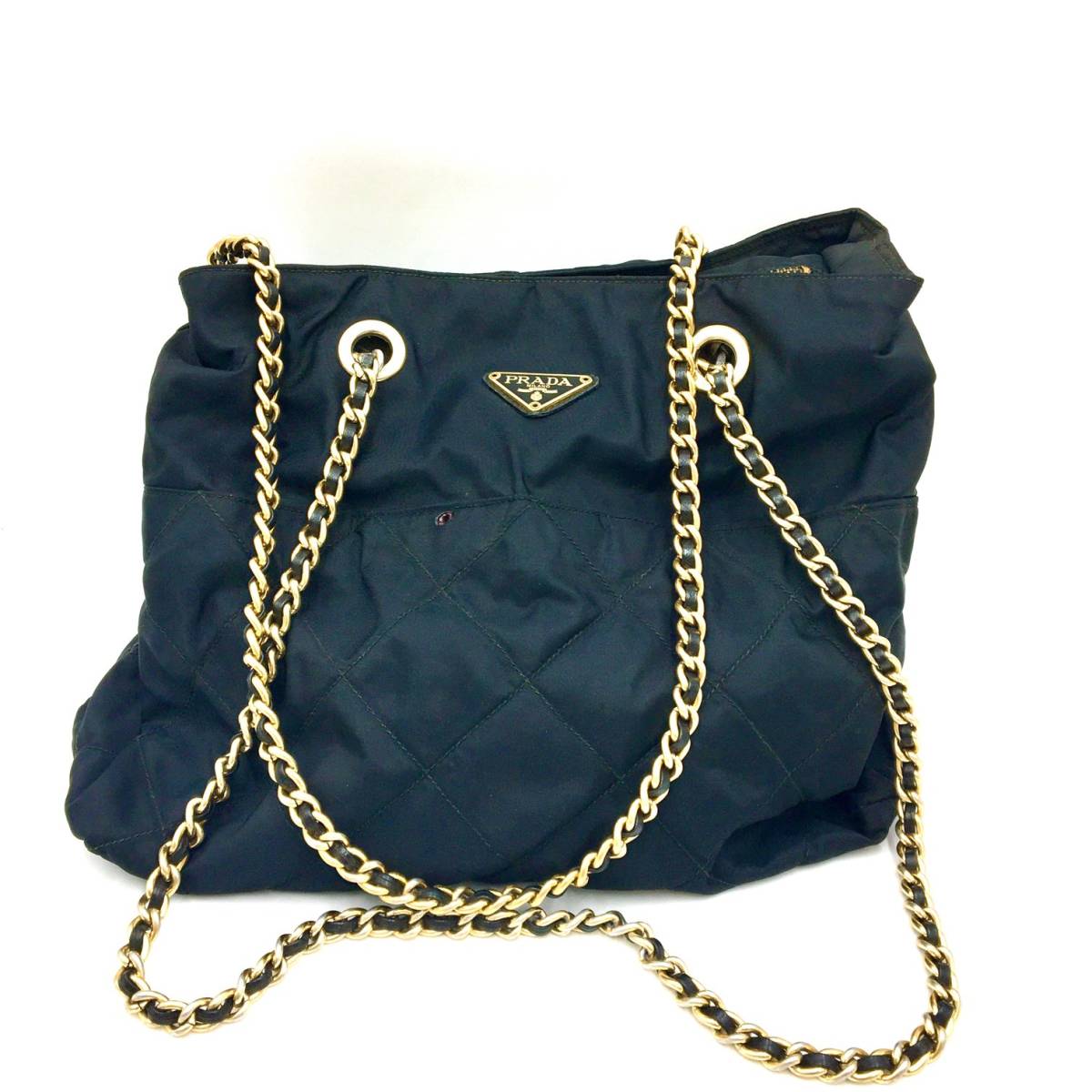 極上品1円～ PRADA プラダ キルティング チェーンショルダーバッグ 