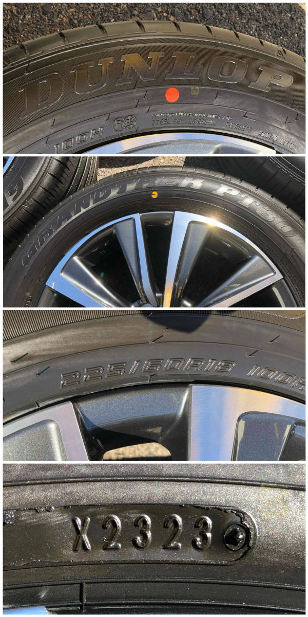 美品 ハリアー純正 新車外し 18×7J +35 5H114.3 ダンロップ 225/60R18 