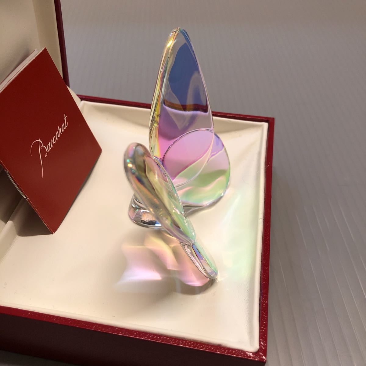 ラッキーバタフライ バカラ 未使用Baccarat レッド オブジェ バカラ
