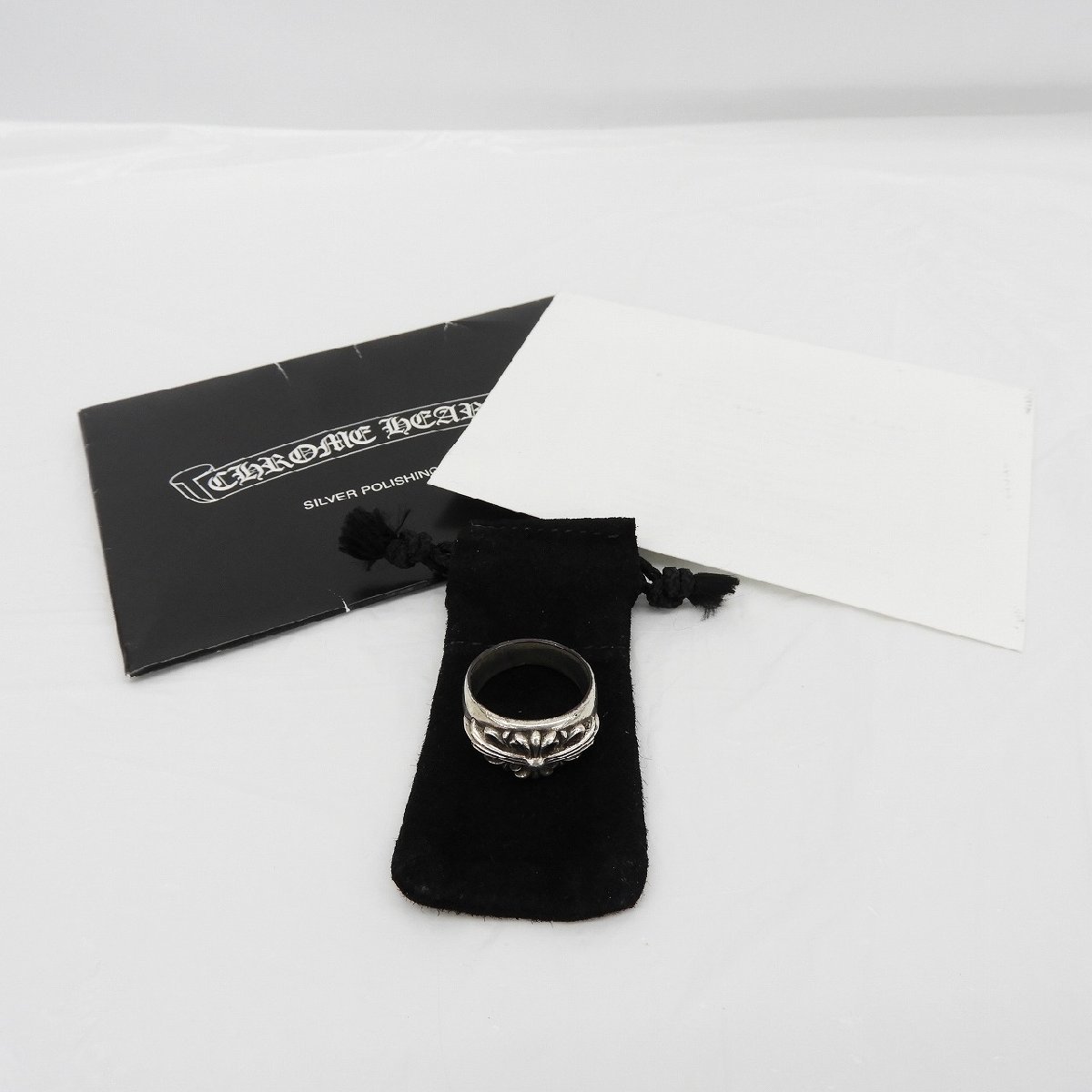 【中古品】CHROME HEARTS クロムハーツ フローラルクロスリング 指輪 925シルバー 25号 11238561 0719