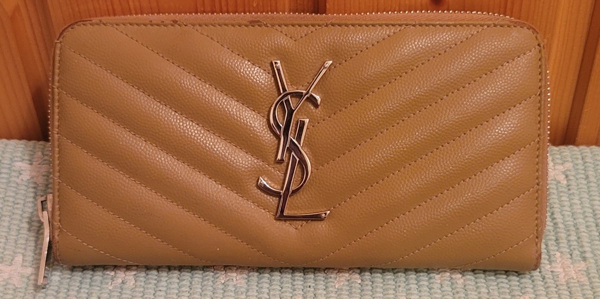 サンローラン 長財布 ラウンドファスナー モノグラム ジップ YVES 