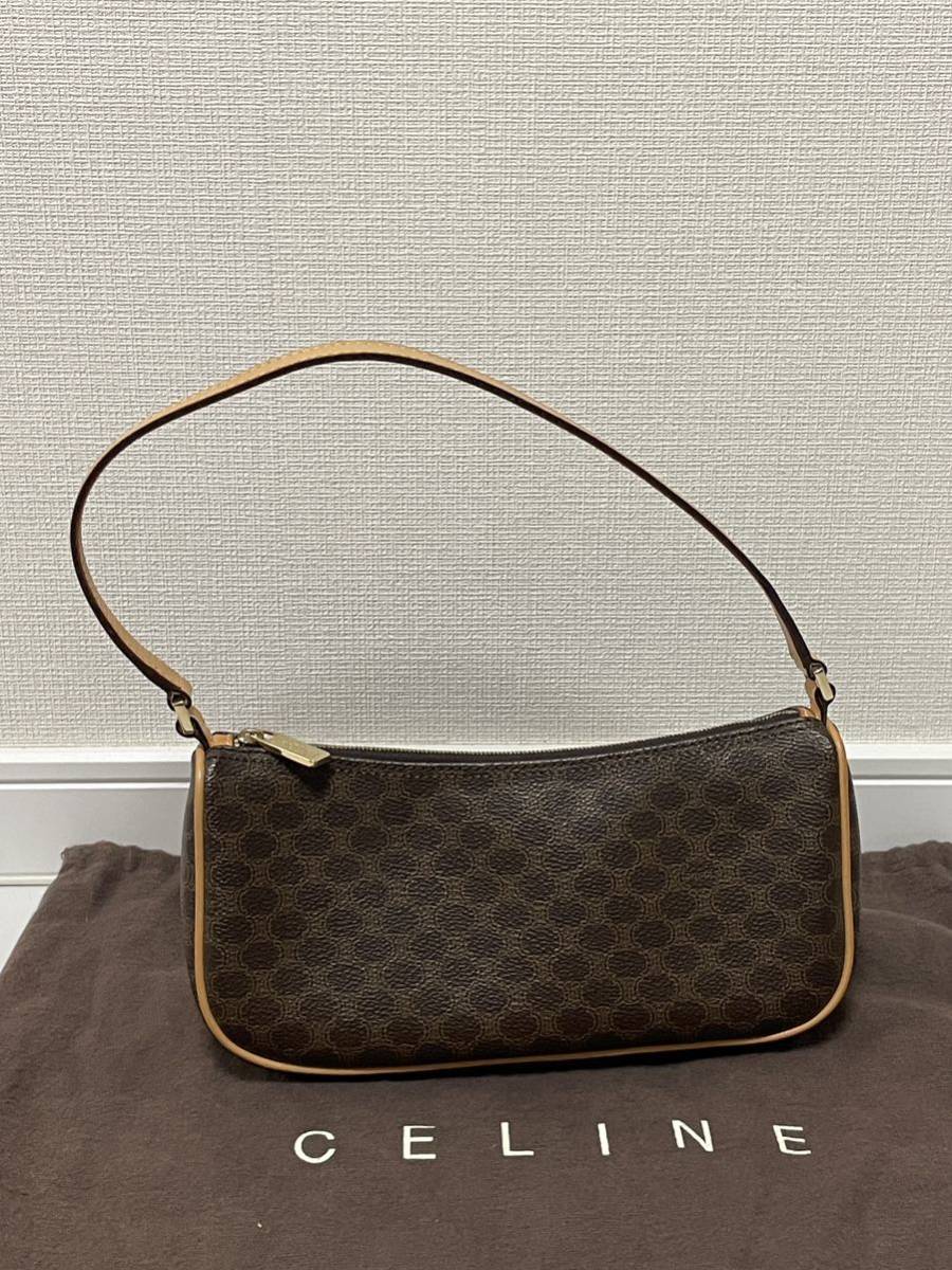 CELINE マカダム アクセサリーポーチ セリーヌ 美品 ハンドバッグ 