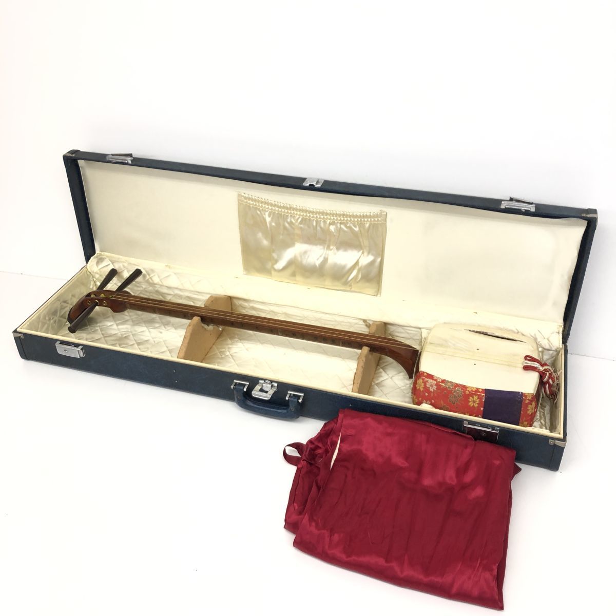 東京クリエイト 中棹 紅木高級三味線 金細 綾杉胴 中棹三味線 [短棹