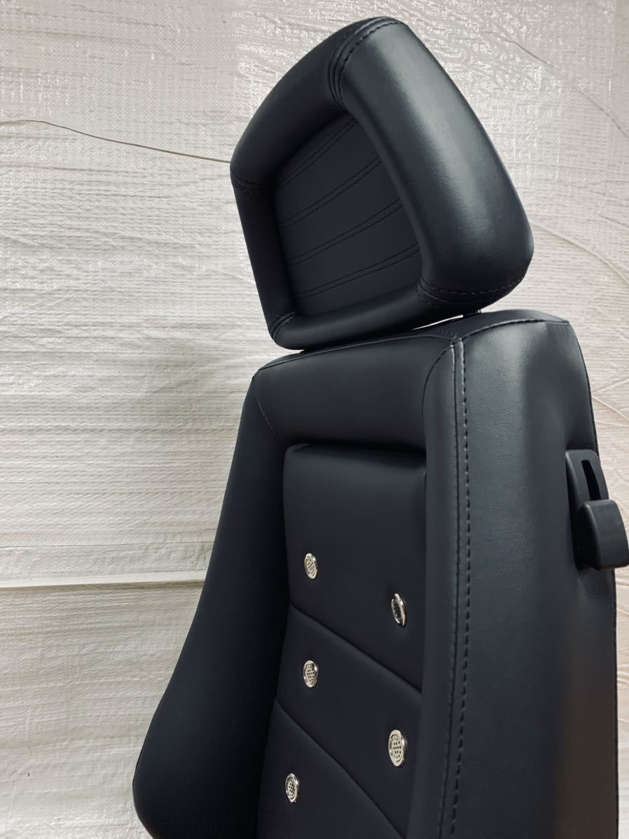 29.30.レカロ RECARO 2脚セット LX-M LX-L 黒フェイクレザー張り替え 