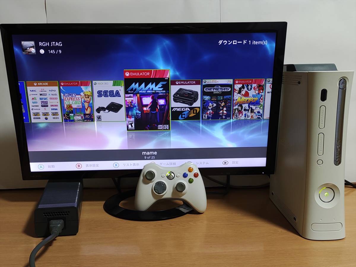 Xbox360 1TB HDD RGH 付属品付 動作OK 日本語化 (Falcon) [N666 