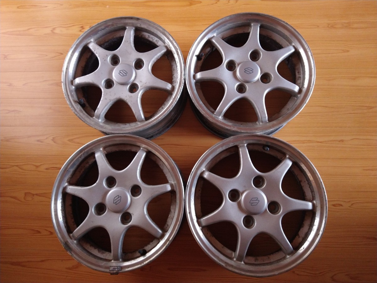 カプチーノ 純正 アルミホイール 4本セット EA11R アルミ 14インチ 5J