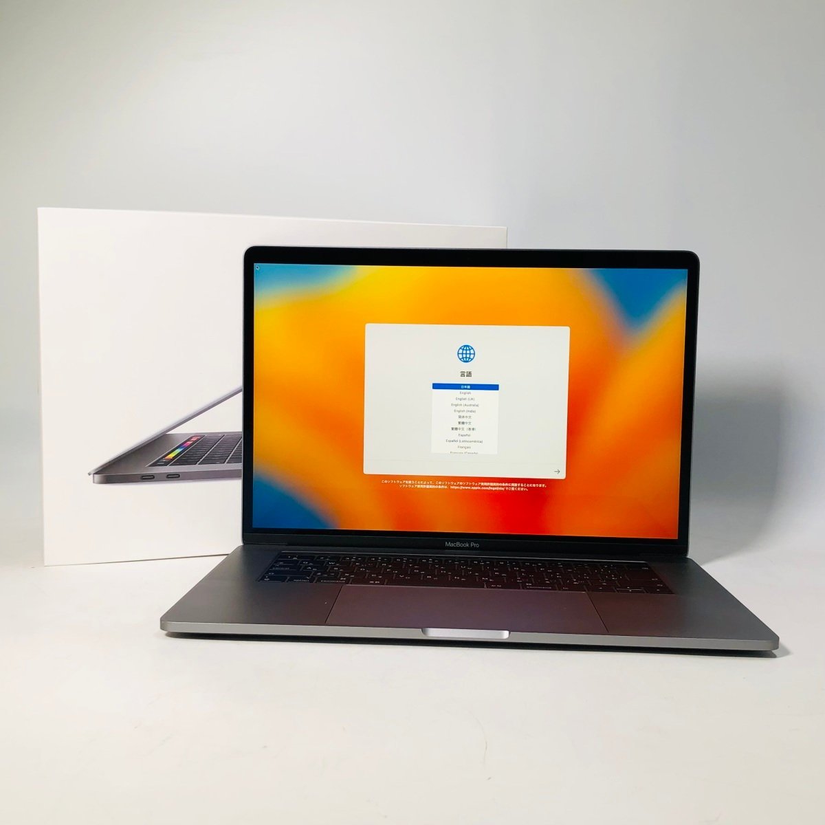 動作確認済み MacBook Pro Touch Bar＋Touch ID 15インチ (Mid 2018) Core i9 2.9GHz/32GB/SSD 2TB スペースグレイ MR942J/A