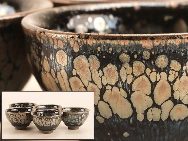 中国美術 青花 纏枝 五客(YC310 款 天啓年製 煎茶碗 赤壁賊 OUT SOLD