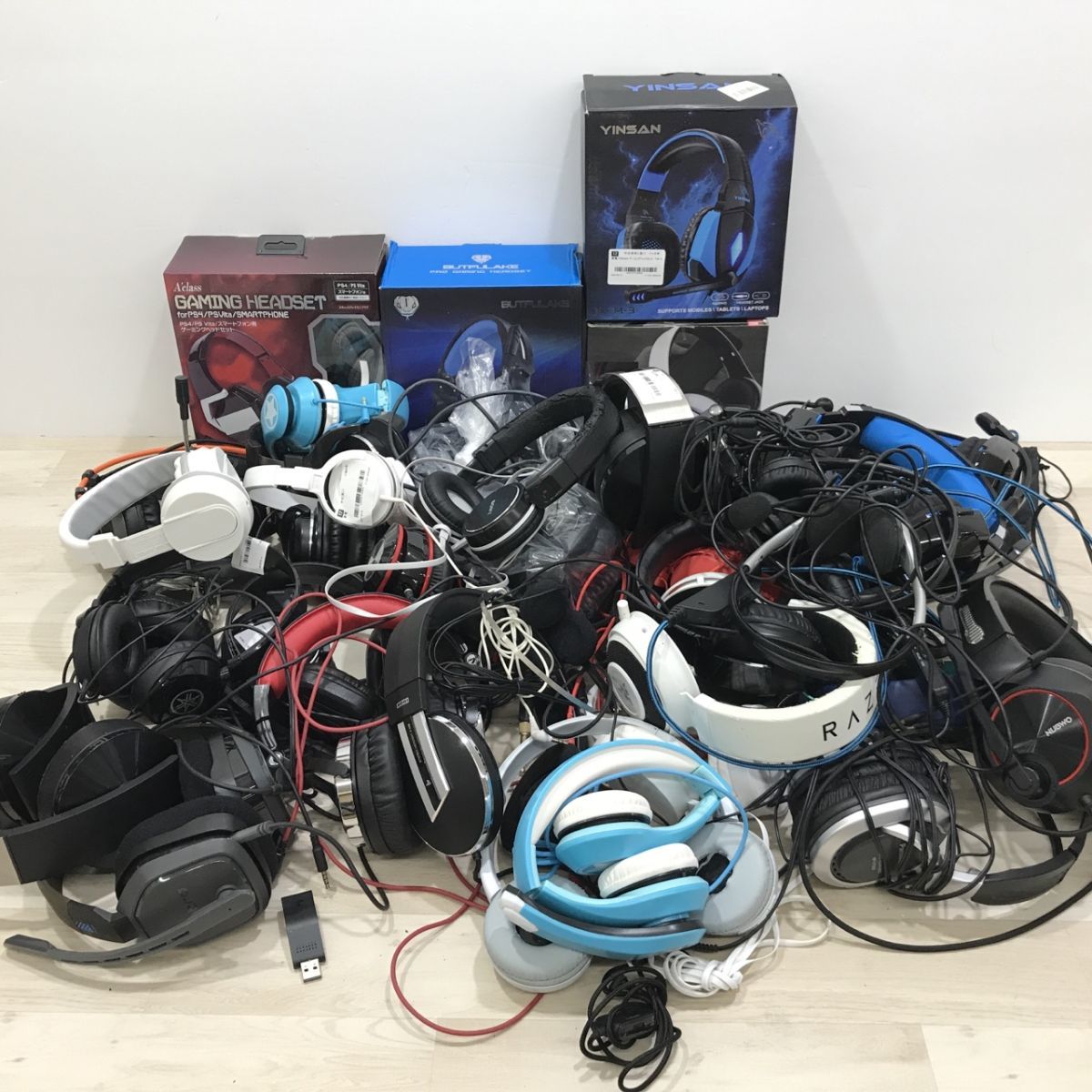 ②ジャンク品 ヘッドホン ゲーミングヘッドセット 40個まとめてセット[N4322]