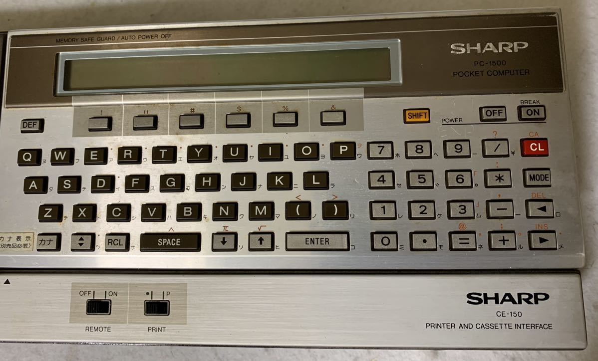 ジャンク　SHARP PC-1500 CE-150 ポケットコンピューター 定番，大人気】 ジャンク品 SHARP PC-1500 ポケットコンピューター CE