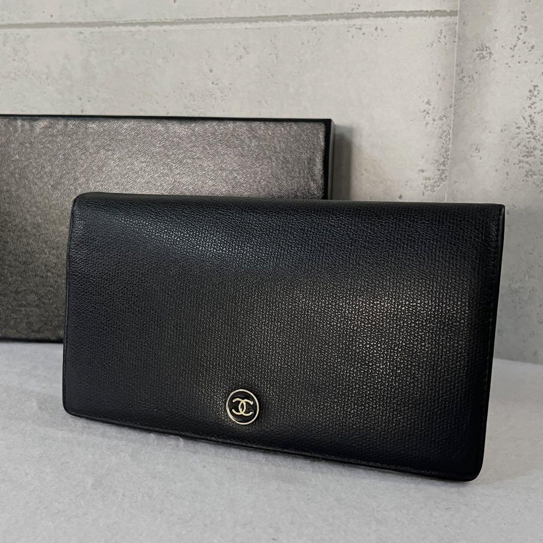 ［極美品］CHANEL　シャネル ココボタン　長財布　折り財布　ブラック
