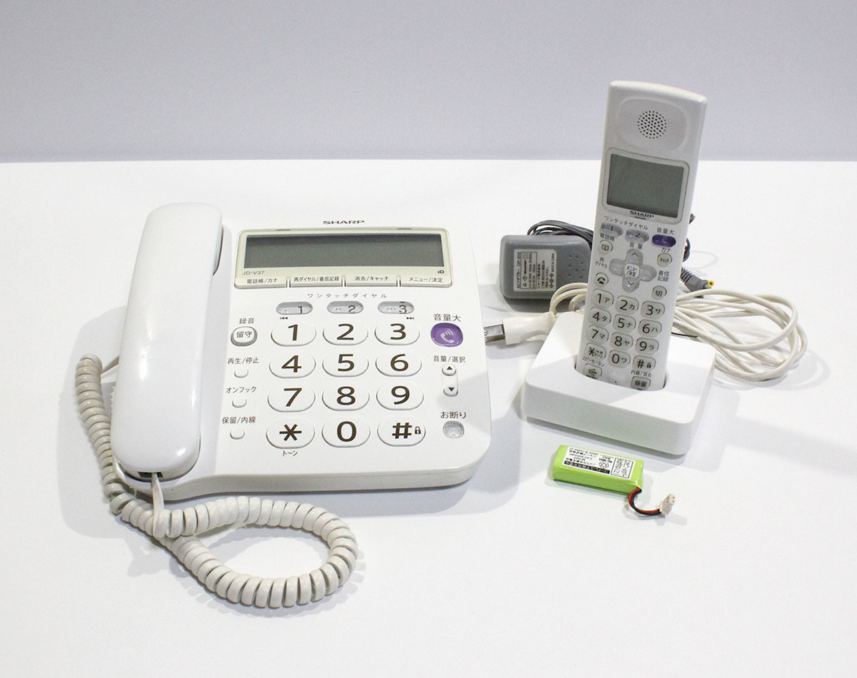 SHARP シャープ デジタルコードレス電話機 JD-V37 子機1台付　電話機　中古 y1117