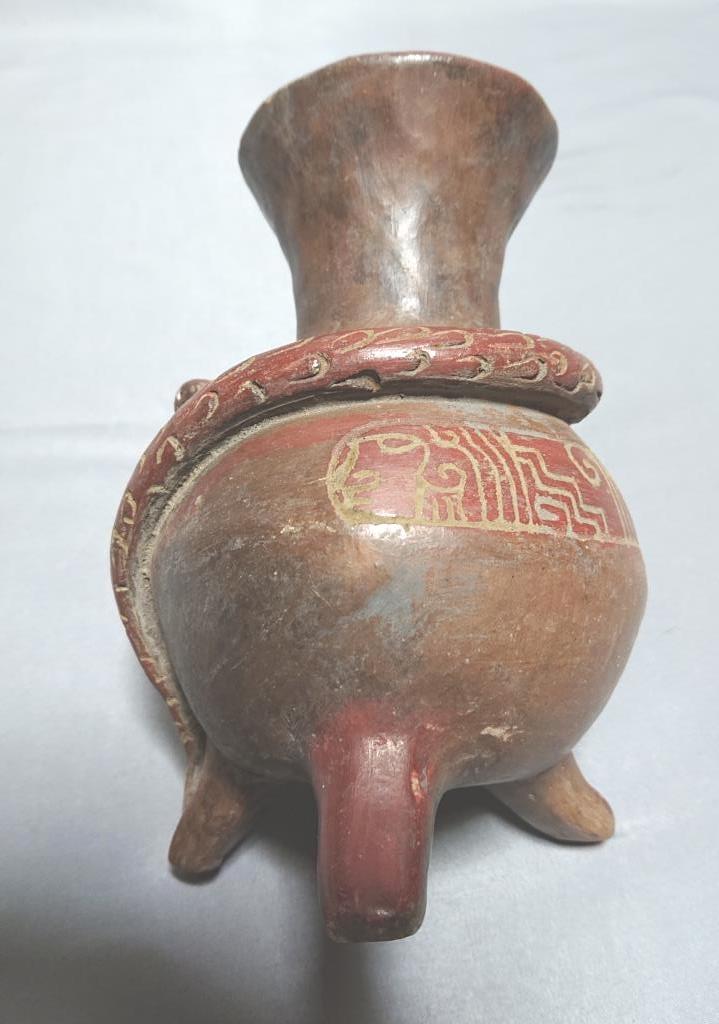 コレクター収集品 メキシコ マヤ文明 トトナカ文化（後古典期） 三脚壺 