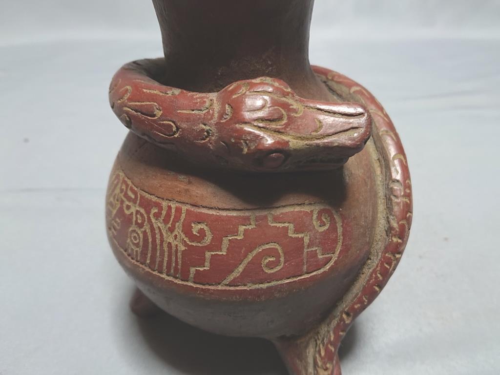 コレクター収集品 メキシコ マヤ文明 トトナカ文化（後古典期） 三脚壺 