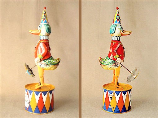 ◆美品　中古　ステップを踏むアヒル（西ドイツ）ブリキ、ゼンマイ式　完全動作品◆