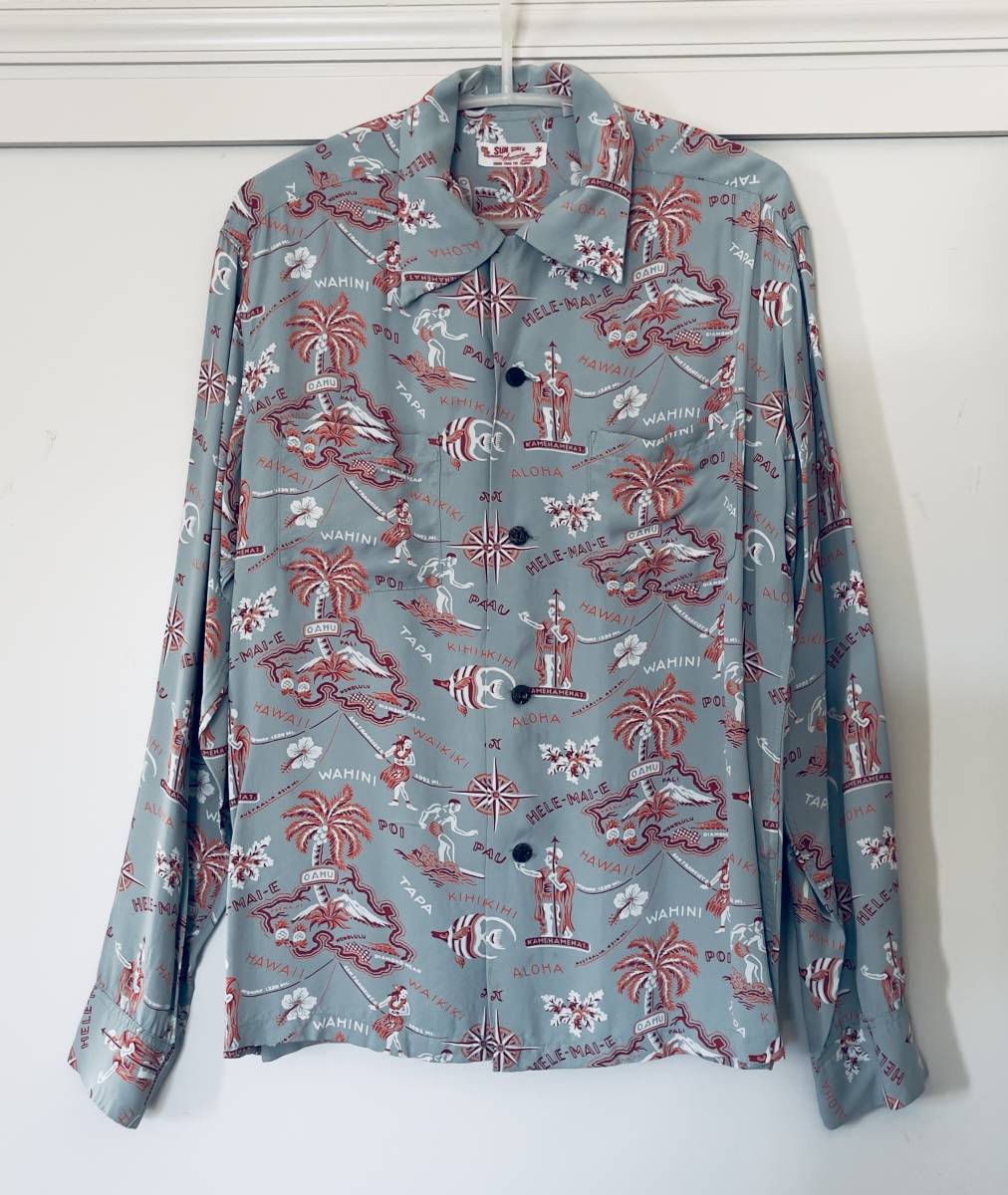 ★希少柄！★SUNSURF 長袖アロハシャツ　Mサイズ　 新品同様
