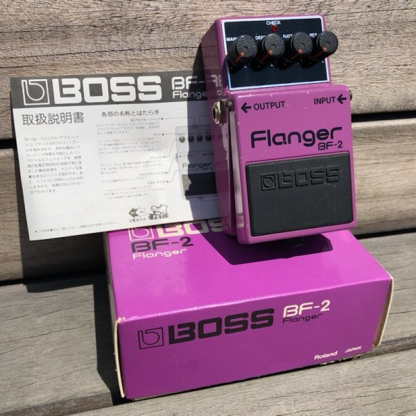 正常動作品 日本製 80's BOSS Flanger BF-2 コンパクトエフェクター ボス フランジャー 元箱 取説付