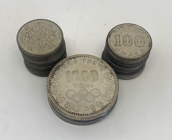 1スタ～銀貨 昭和 東京五輪1000円×5枚/100円×12枚