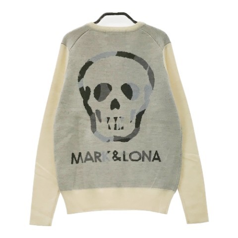 MARK&LONA マークアンドロナ Vネック ニットセーター 星 カモフラ 総柄