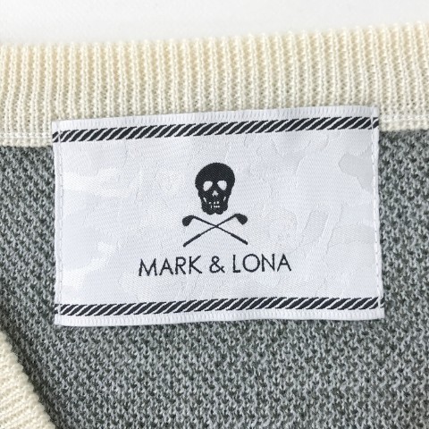 MARK&LONA マークアンドロナ Vネック ニットセーター 星 カモフラ 総柄
