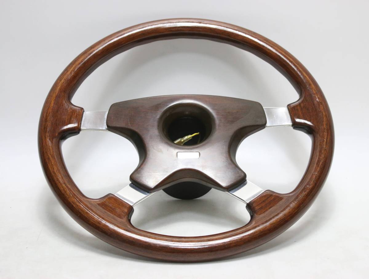 AZ-476 MOMO モモ ウッド ステアリング ボス付 ハンドル メルセデス ベンツ? 約35.5㎝ 6-89 イタリア 当時物 木目 旧車 族車 街道レーサー