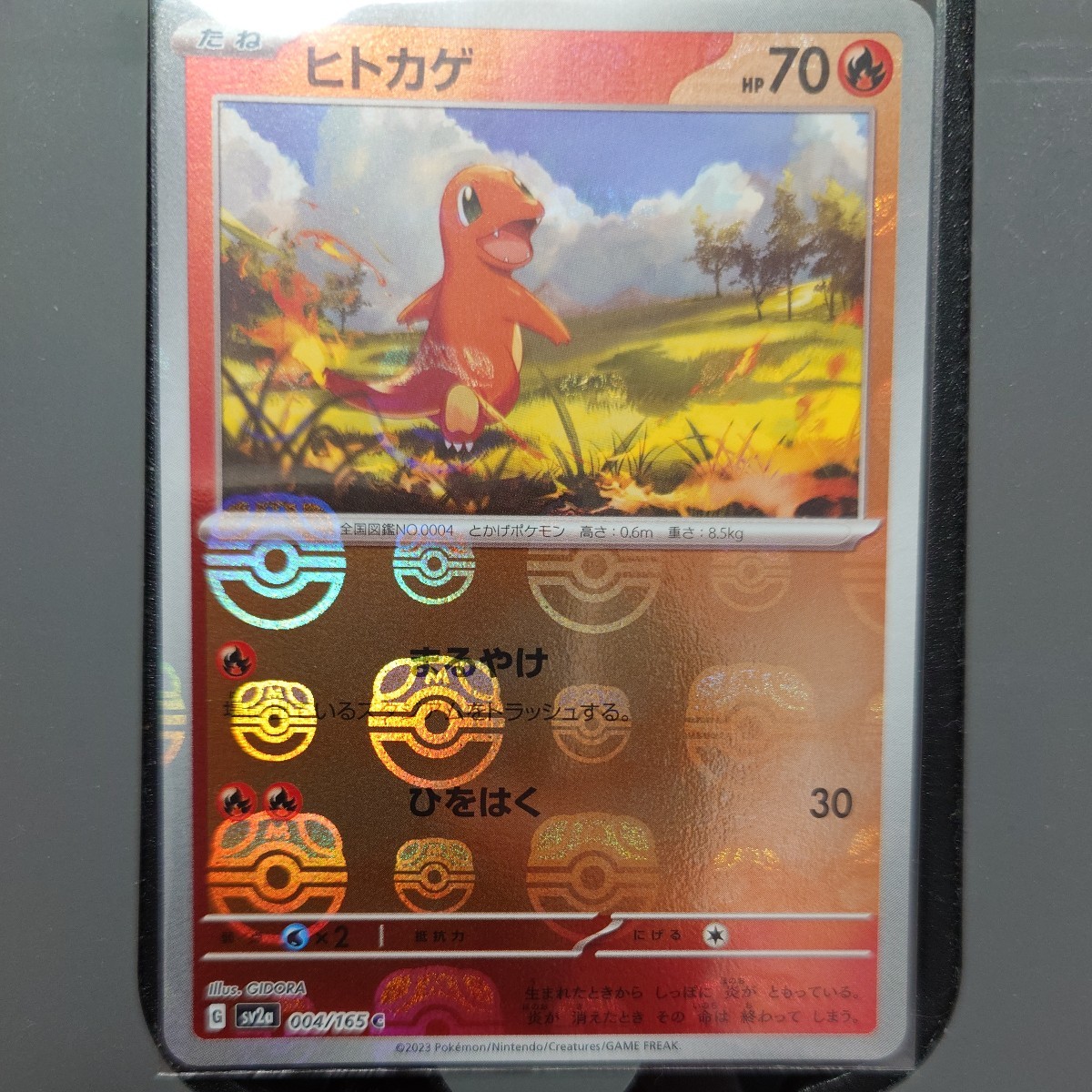 ポケモンカード 151 ヒトカゲ ミラー仕様（マスターボール