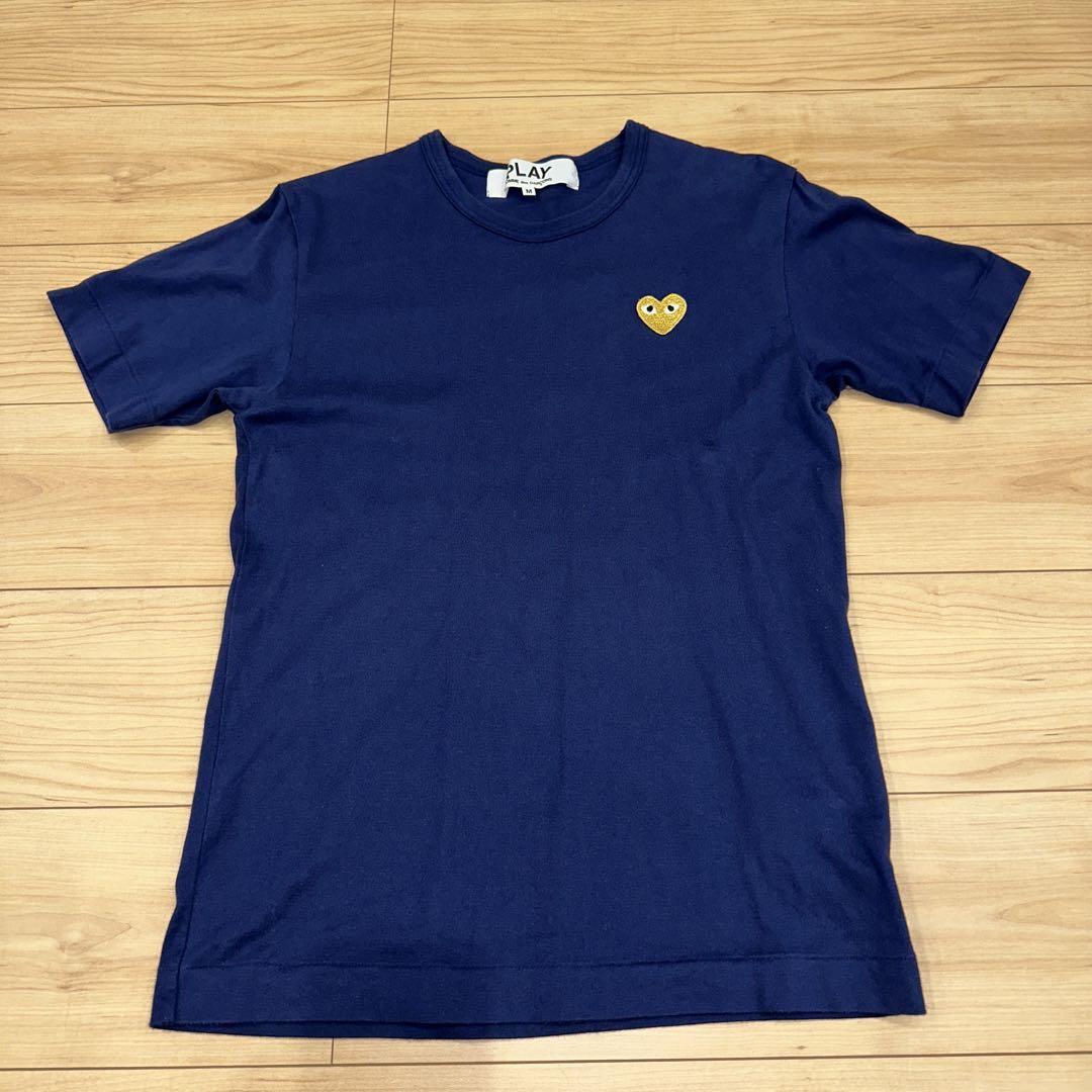 美品　コムデギャルソン　プレイ　Tシャツ　サイズM ネイビー