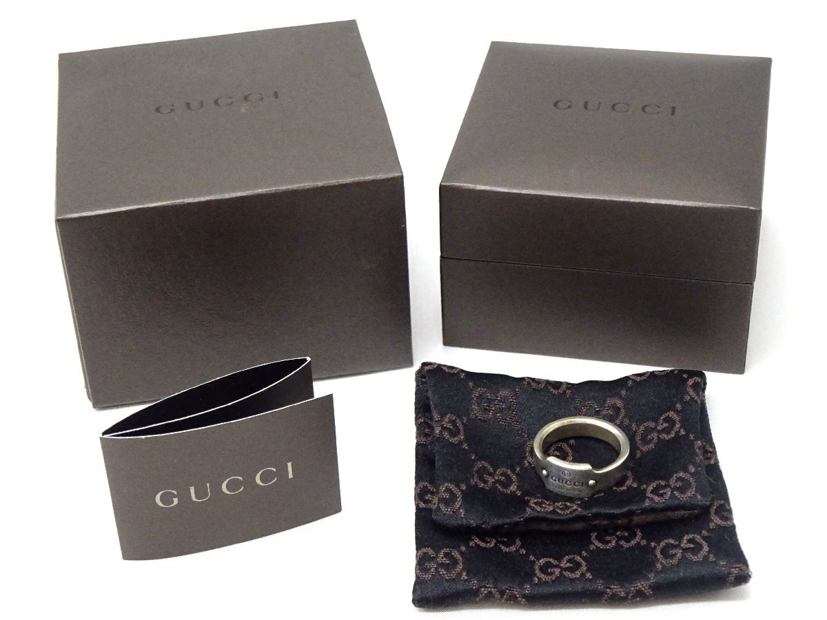 箱/袋 グッチ GUCCI シルバー925 リング/指輪 #15(14号～15号) ロゴ 