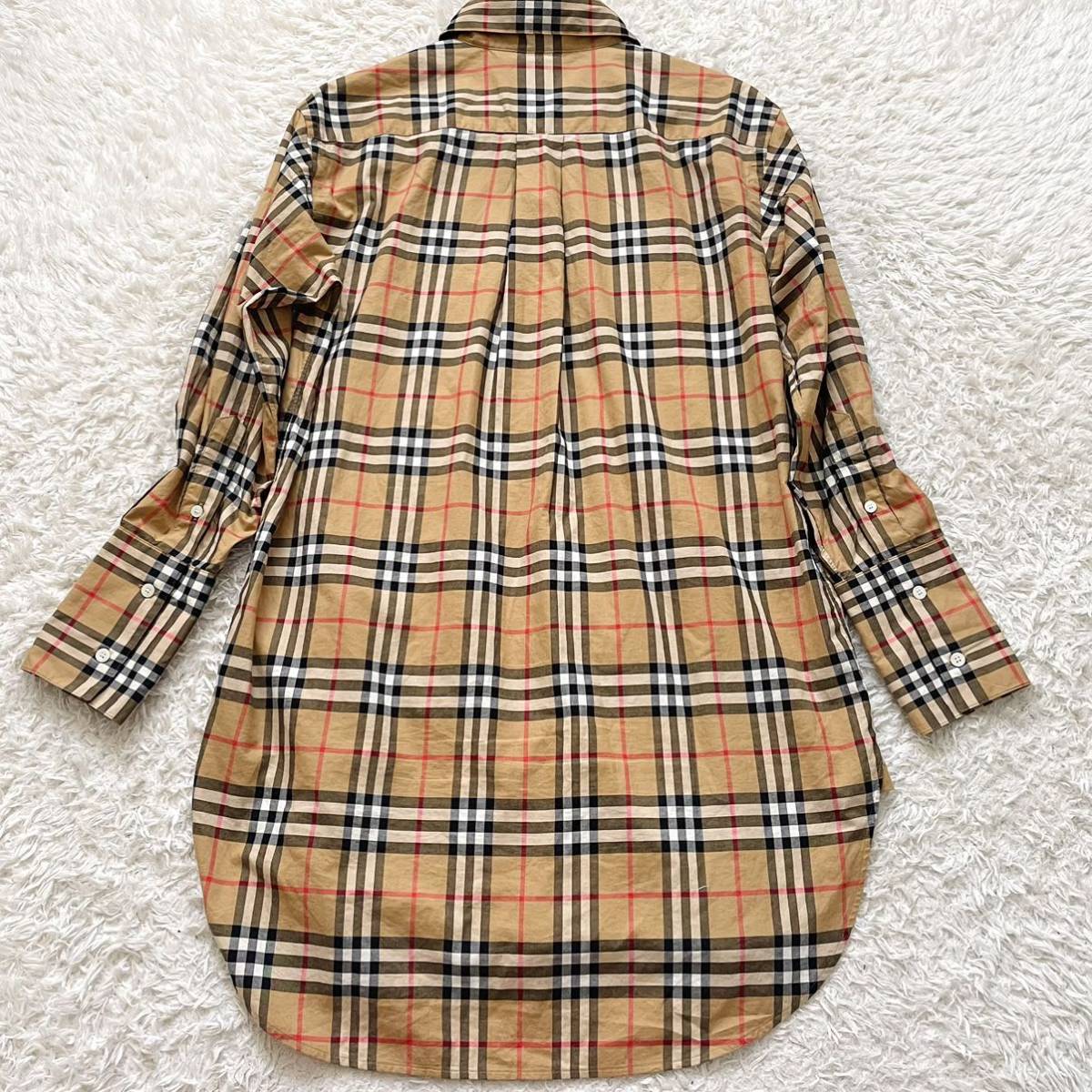 大きいサイズXL相当○バーバリー ロンドン ワンピース ロングシャツ 