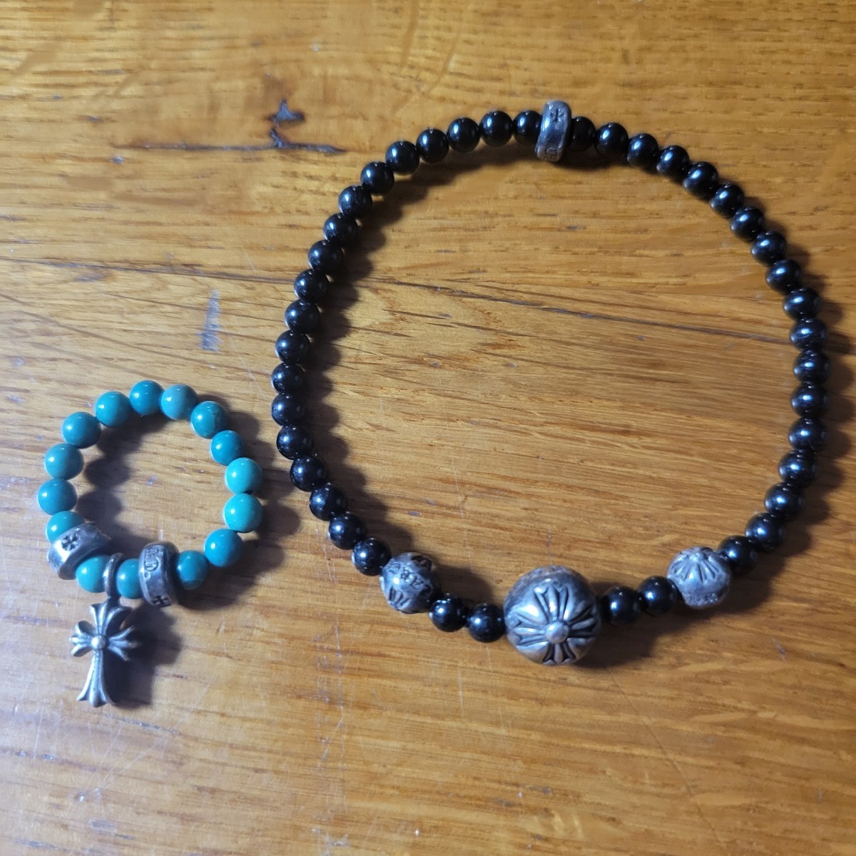 CHROME HEARTS　ブラックビーズブレスレッド　　　　　ビーズリング　★送料無料★