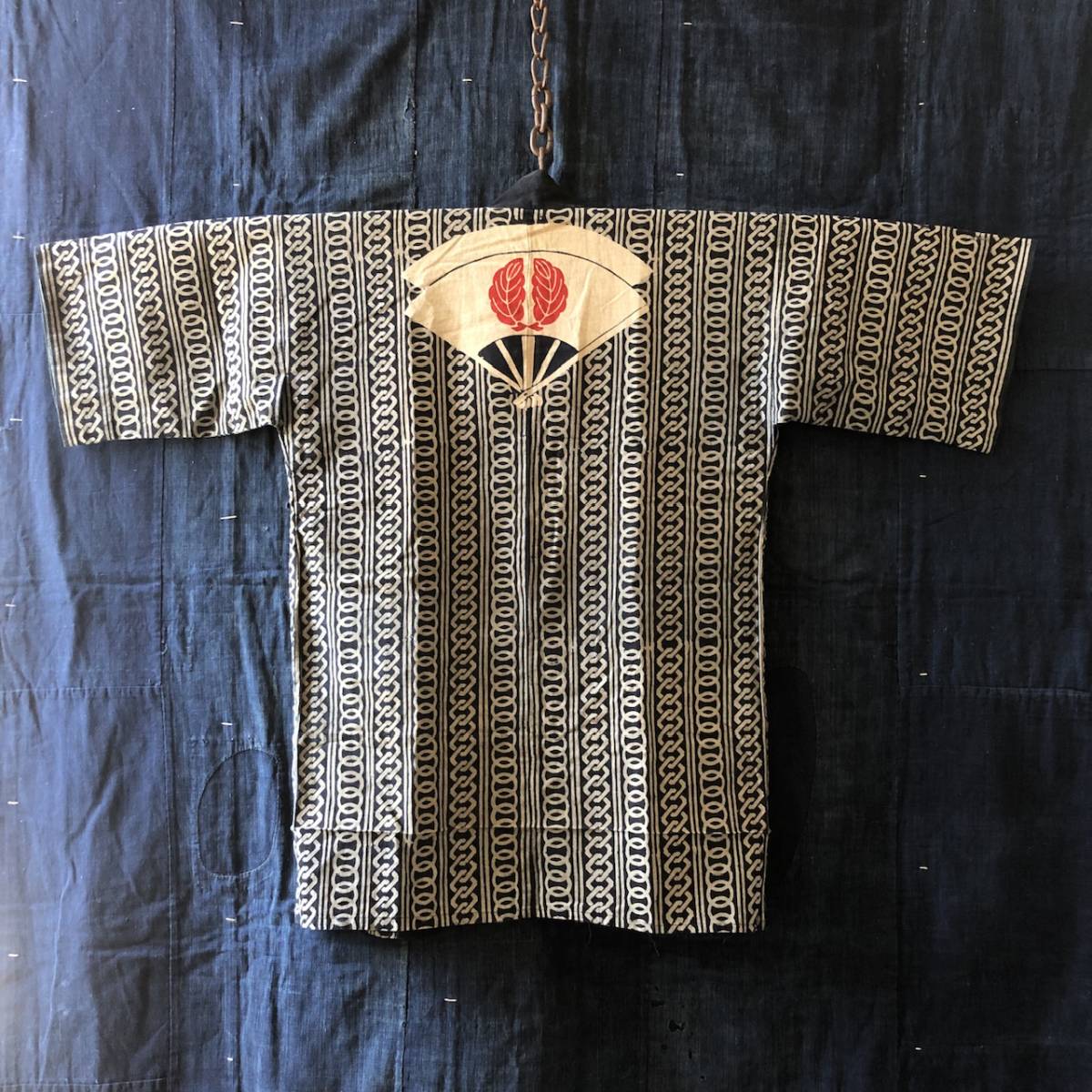 総柄 半纏 多色 木綿 古布