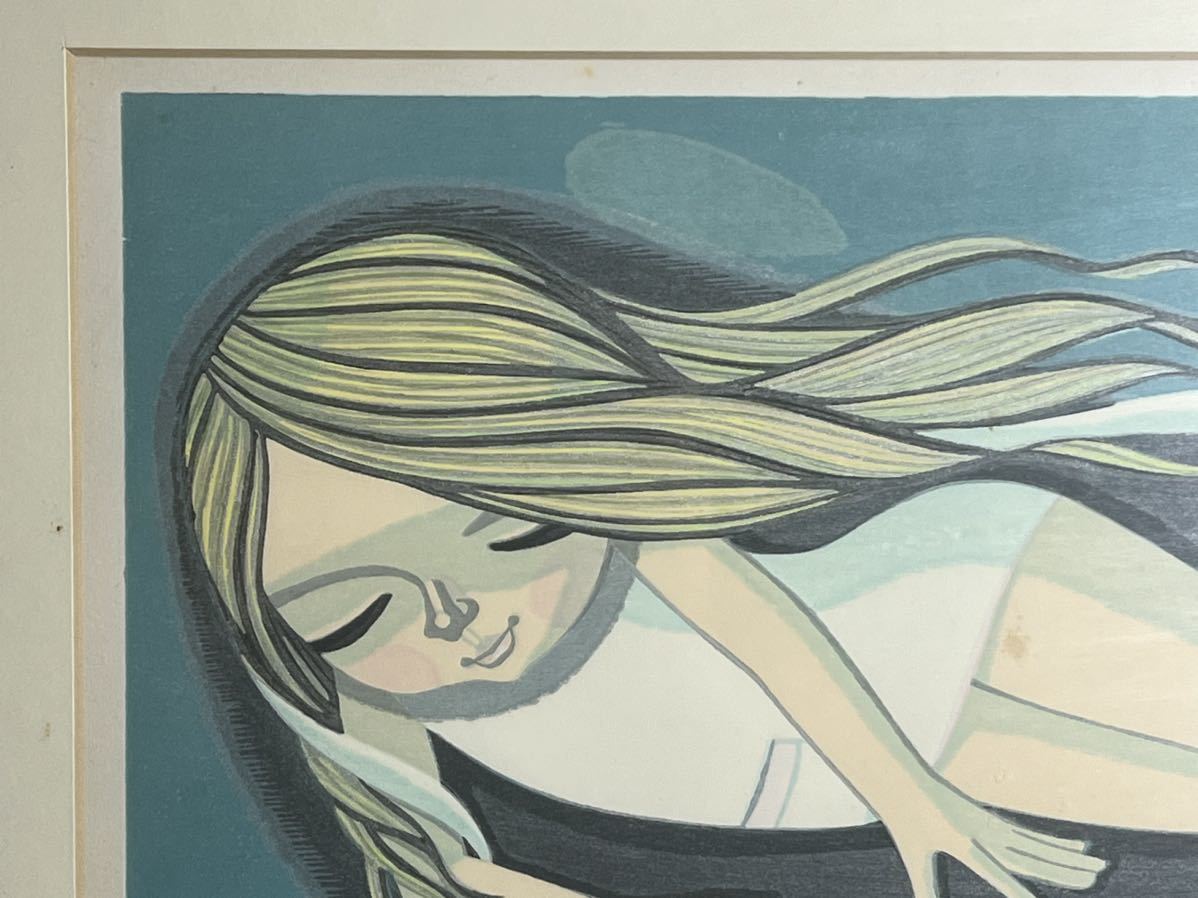 ☆池田修三 【水中花】1979年 250部制作☆ 74／250☆額装 木版画☆直筆