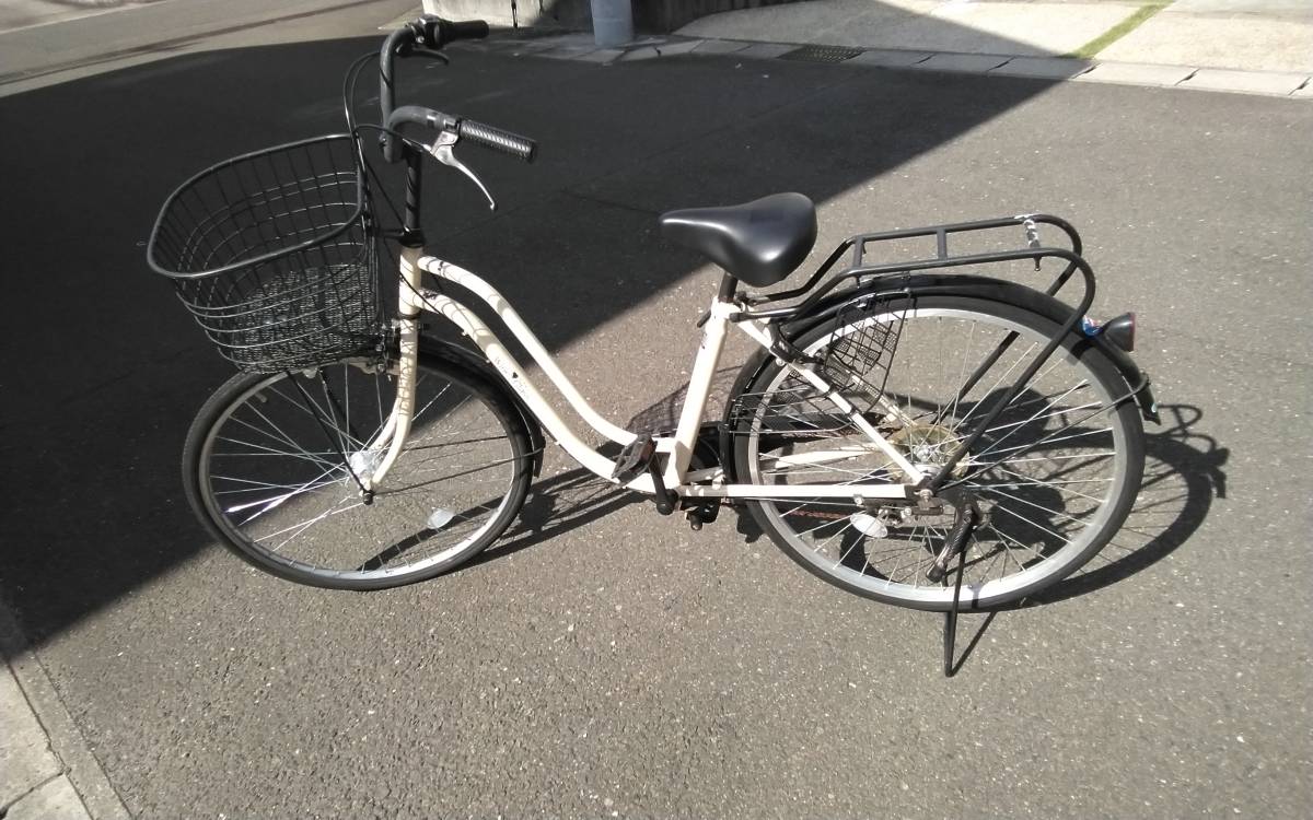 即決【仙台発】★引取可能　26インチ　自転車　LED自動ライト搭載　WineGlass シマノ6段変速★ママチャリ　早い者勝ち