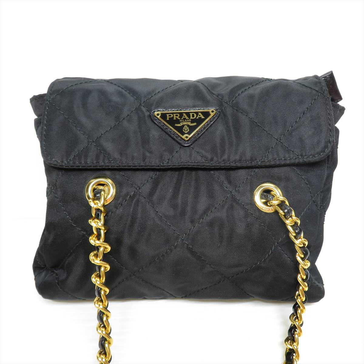 プラダ プラダ チェーンショルダーバッグ ナイロン 黒 ブラック NO.85