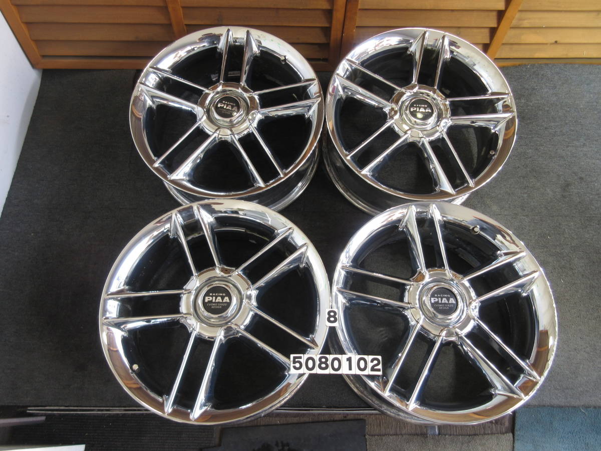 G1275-1 ②☆希少☆RACING PIAA ホイール4本セット☆メッキ☆17インチ 