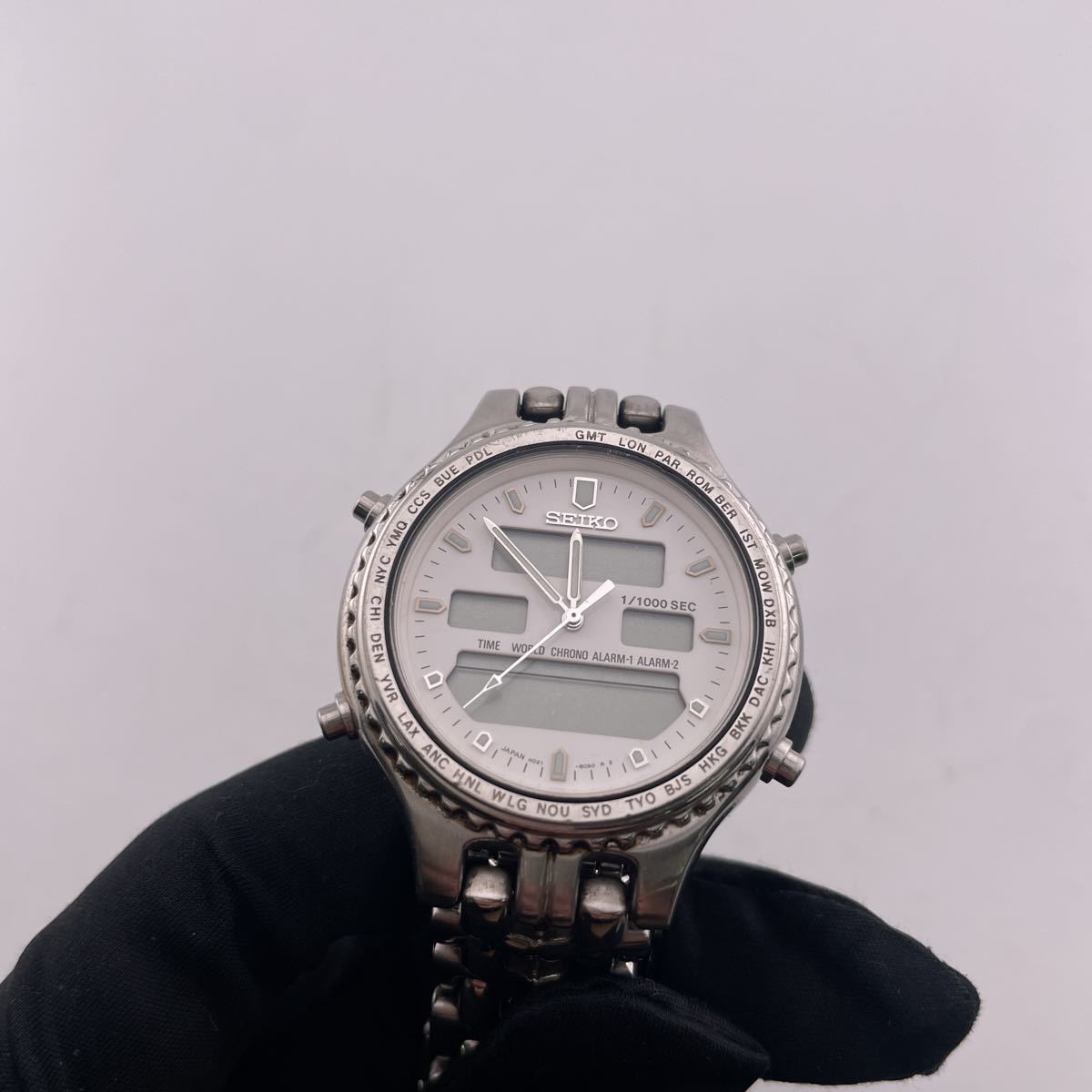 SEIKO セイコー 1/1000 SEC クオーツ メンズ腕時計 H021-8050 SS 