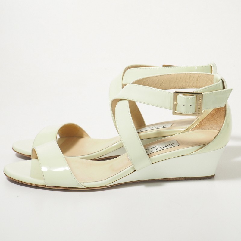 GN9425*イタリア製*JIMMY CHOO ジミーチュウ*パテントレザー*クロス