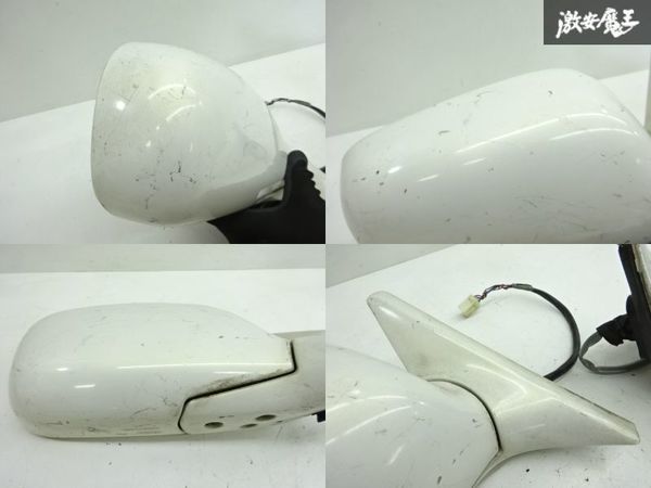 保証付 トヨタ 純正 GX100 JZX100 マーク2 ドアミラー 左右 電動格納 5ピン 動作OK MURAKAMI5551 ホワイトパール系 即納 棚13-2 GX100 JZX100 マーク2